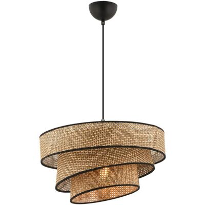 Opviq Pendelleuchte Couper beige schwarz Baumwolle Metall B/H/L: ca. 40x72x40 cm E27 1 Brennstellen Opviq Pendelleuchte Couper beige schwarz Baumwolle Metall B/H/L: ca. 40x72x40 cm E27 1 Brennstellen