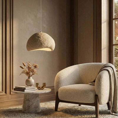 Opviq Pendelleuchte beige Metall Fiberglas B/T/L: ca. 50x44x50 cm E27 1 Brennstellen Opviq Pendelleuchte beige Metall Fiberglas B/T/L: ca. 50x44x50 cm E27 1 Brennstellen
