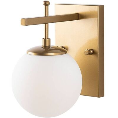 Opviq Wandleuchte gold Metall Glas B/H/L: ca. 20x15x15 cm E14 1 Brennstellen Opviq Wandleuchte gold Metall Glas B/H/L: ca. 20x15x15 cm E14 1 Brennstellen