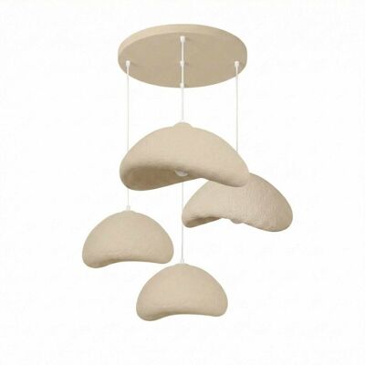 Opviq Pendelleuchte beige Metall Fiberglas B/H/T/L/D: ca. 90x110x90x90x90 cm E27 4 Brennstellen Opviq Pendelleuchte beige Metall Fiberglas B/H/T/L/D: ca. 90x110x90x90x90 cm E27 4 Brennstellen
