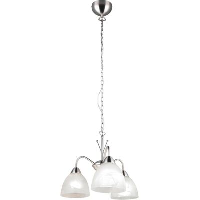 Reality Pendelleuchte Dobby nickel weiß Glas PVC Metall H/D: ca. 150x43 cm E27 3 Brennstellen Reality Pendelleuchte Dobby nickel weiß Glas PVC Metall H/D: ca. 150x43 cm E27 3 Brennstellen