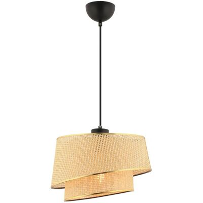 Opviq Pendelleuchte Barette kamel gold Stoff Metall B/H/L: ca. 32x65x32 cm E27 1 Brennstellen Opviq Pendelleuchte Barette kamel gold Stoff Metall B/H/L: ca. 32x65x32 cm E27 1 Brennstellen