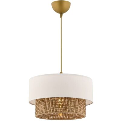 Opviq Pendelleuchte Echo weiß beige Baumwolle B/H/T/L/D: ca. 30x65x30x30x30 cm E27 1 Brennstellen Opviq Pendelleuchte Echo weiß beige Baumwolle B/H/T/L/D: ca. 30x65x30x30x30 cm E27 1 Brennstellen
