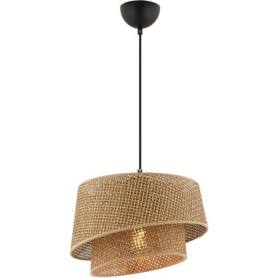 Opviq Pendelleuchte Barette beige Metall Stoff B/H/L: ca. 32x65x32 cm E27 1 Brennstellen Opviq Pendelleuchte Barette beige Metall Stoff B/H/L: ca. 32x65x32 cm E27 1 Brennstellen