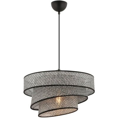 Opviq Pendelleuchte Couper grau schwarz Baumwolle Metall B/H/L: ca. 40x72x40 cm E27 1 Brennstellen Opviq Pendelleuchte Couper grau schwarz Baumwolle Metall B/H/L: ca. 40x72x40 cm E27 1 Brennstellen