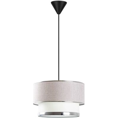 Opviq Pendelleuchte Cake grau silber Metall Baumwolle B/H/L: ca. 30x65x30 cm E27 1 Brennstellen Opviq Pendelleuchte Cake grau silber Metall Baumwolle B/H/L: ca. 30x65x30 cm E27 1 Brennstellen