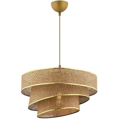 Opviq Pendelleuchte Couper beige gold Metall Baumwolle B/H/L: ca. 40x72x40 cm E27 1 Brennstellen Opviq Pendelleuchte Couper beige gold Metall Baumwolle B/H/L: ca. 40x72x40 cm E27 1 Brennstellen