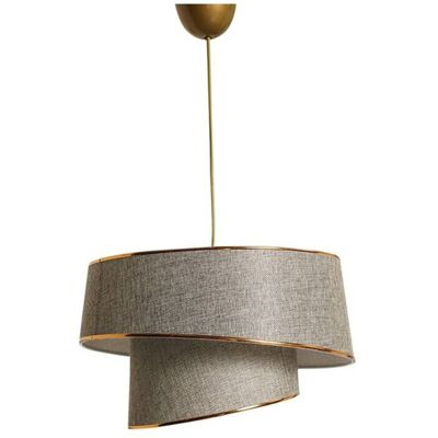 Opviq Pendelleuchte Barette gold beige Stoff Metall B/H/L: ca. 32x70x32 cm E27 1 Brennstellen Opviq Pendelleuchte Barette gold beige Stoff Metall B/H/L: ca. 32x70x32 cm E27 1 Brennstellen
