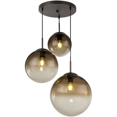 Globo Lighting Braune Pendelleuchte - 3 Glaskugeln - 51x120 cm - Hängeleuchte Globo Lighting Braune Pendelleuchte - 3 Glaskugeln - 51x120 cm - Hängeleuchte