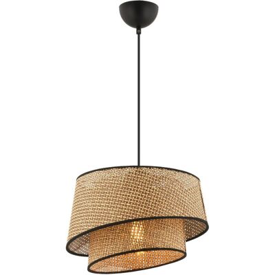 Opviq Pendelleuchte Barette schwarz beige Stoff Metall B/H/L: ca. 32x65x32 cm E27 1 Brennstellen Opviq Pendelleuchte Barette schwarz beige Stoff Metall B/H/L: ca. 32x65x32 cm E27 1 Brennstellen