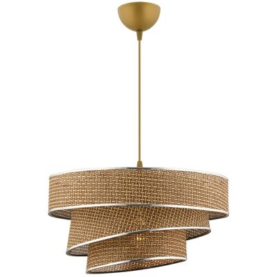 Opviq Pendelleuchte Couper silber beige Baumwolle Metall B/H/L: ca. 40x72x40 cm E27 1 Brennstellen Opviq Pendelleuchte Couper silber beige Baumwolle Metall B/H/L: ca. 40x72x40 cm E27 1 Brennstellen