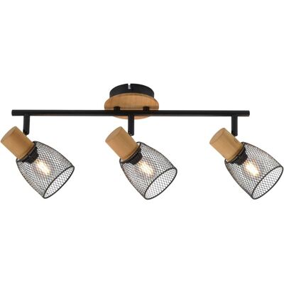 Just Light Spotbalken TAMIS 15193-79 schwarz natur Holz Metall B/H/T: ca. 65x22x24 cm E14 3 Brennstellen Just Light Spotbalken TAMIS 15193-79 schwarz natur Holz Metall B/H/T: ca. 65x22x24 cm E14 3 Brennstellen