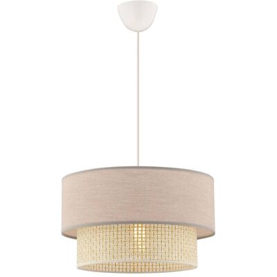 Opviq Pendelleuchte Echo beige creme Baumwolle B/H/T/L/D: ca. 30x65x30x30x30 cm E27 1 Brennstellen Opviq Pendelleuchte Echo beige creme Baumwolle B/H/T/L/D: ca. 30x65x30x30x30 cm E27 1 Brennstellen