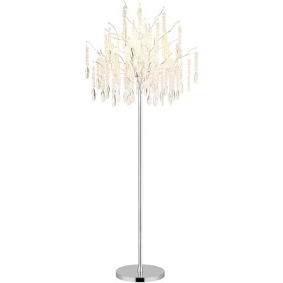GLOBO Stehlampe klar silber Glas Metall H/D: ca. 165x55 cm E14 5 Brennstellen GLOBO Stehlampe klar silber Glas Metall H/D: ca. 165x55 cm E14 5 Brennstellen