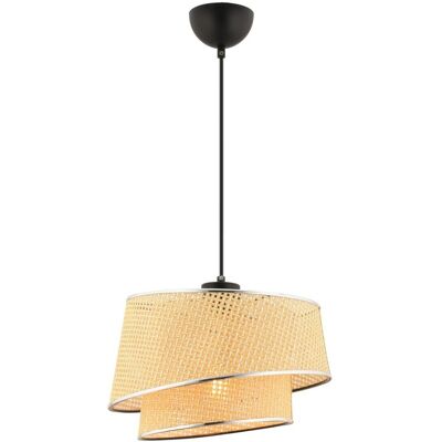 Opviq Pendelleuchte Barette kamel silber Stoff Metall B/H/L: ca. 32x65x32 cm E27 1 Brennstellen Opviq Pendelleuchte Barette kamel silber Stoff Metall B/H/L: ca. 32x65x32 cm E27 1 Brennstellen