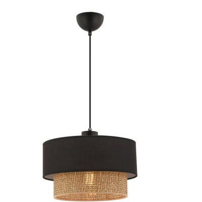 Opviq Pendelleuchte Echo beige schwarz Baumwolle B/H/T/L/D: ca. 30x65x30x30x30 cm E27 1 Brennstellen Opviq Pendelleuchte Echo beige schwarz Baumwolle B/H/T/L/D: ca. 30x65x30x30x30 cm E27 1 Brennstellen