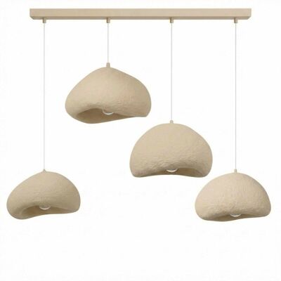 Opviq Pendelleuchte beige Fiberglas Metall B/H/T/L: ca. 174x110x46x174 cm E27 4 Brennstellen Opviq Pendelleuchte beige Fiberglas Metall B/H/T/L: ca. 174x110x46x174 cm E27 4 Brennstellen