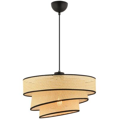 Opviq Pendelleuchte Couper schwarz kamel Metall Baumwolle B/H/L: ca. 40x72x40 cm E27 1 Brennstellen Opviq Pendelleuchte Couper schwarz kamel Metall Baumwolle B/H/L: ca. 40x72x40 cm E27 1 Brennstellen