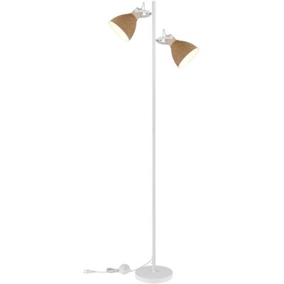 GLOBO Stehlampe braun weiß Metall Holz B/H/L: ca. 25x158,5x32,5 cm E14 2 Brennstellen GLOBO Stehlampe braun weiß Metall Holz B/H/L: ca. 25x158,5x32,5 cm E14 2 Brennstellen