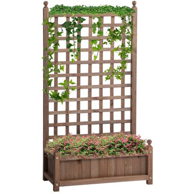 Outsunny Pflanzkasten braun Holz B/H/L: ca. 28x120x64 cm Outsunny Pflanzkasten braun Holz B/H/L: ca. 28x120x64 cm