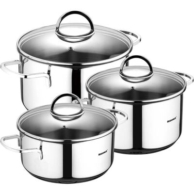 Bergner Classic Edelstahl Kochgeschirr Set - 6 Stk Bergner Classic Edelstahl Kochgeschirr Set - 6 Stk