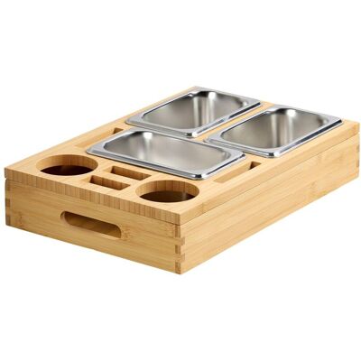 Kesper Couchtablett silber Bambus B/H/L: ca. 26x7,5x39,8 cm Kesper Couchtablett silber Bambus B/H/L: ca. 26x7,5x39,8 cm