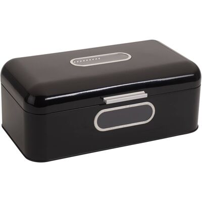 ECHTWERK Brotkasten Retro schwarz Metall B/H/L: ca. 23,8x17x42,5 cm ECHTWERK Brotkasten Retro schwarz Metall B/H/L: ca. 23,8x17x42,5 cm