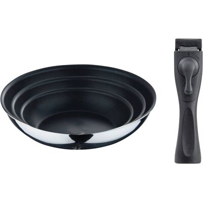 BERGNER Pfannenset CLICK & COOK schwarz Edelstahl 3 tlg. BERGNER Pfannenset CLICK & COOK schwarz Edelstahl 3 tlg.