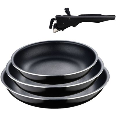 BERGNER Pfannenset Click u. cook schwarz Aluminium BERGNER Pfannenset Click u. cook schwarz Aluminium