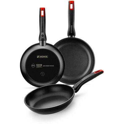 Monix Pfannenset Hermanos Torres schwarz Aluminium 3 tlg. Monix Pfannenset Hermanos Torres schwarz Aluminium 3 tlg.