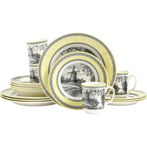 CreaTable Tafelservice Windmühle gelb Steingut 16 tlg. CreaTable Tafelservice Windmühle gelb Steingut 16 tlg.