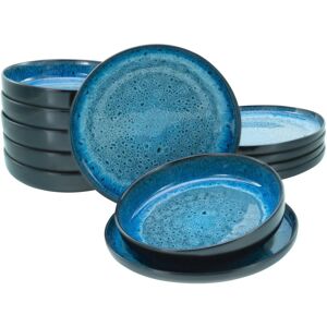 CreaTable Tafelservice Nordic Fjord blau Steinzeug 12 tlg. CreaTable Tafelservice Nordic Fjord blau Steinzeug 12 tlg.