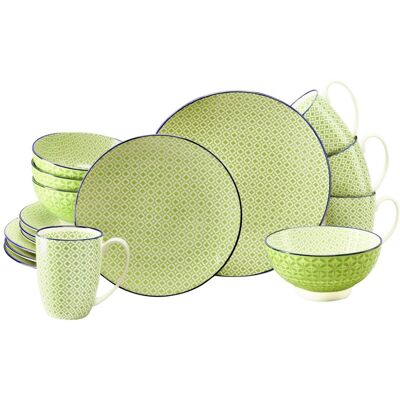 CreaTable Kombiservice Mediterran Grün, grün Steinzeug 16 tlg. CreaTable Kombiservice Mediterran Grün, grün Steinzeug 16 tlg.
