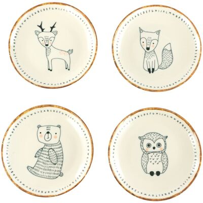 CreaTable Tellerset Freunde des Waldes braun Steinzeug D: ca. 21 cm CreaTable Tellerset Freunde des Waldes braun Steinzeug D: ca. 21 cm