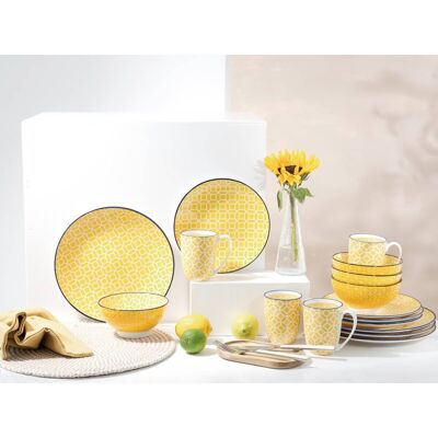 CreaTable Kombiservice Mediterran Curry gelb Steinzeug 16 tlg. CreaTable Kombiservice Mediterran Curry gelb Steinzeug 16 tlg.