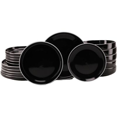 CreaTable Tafelservice Nordic Gourmet schwarz Steinzeug 18 tlg. CreaTable Tafelservice Nordic Gourmet schwarz Steinzeug 18 tlg.