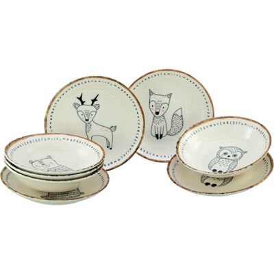 CreaTable Tellerset Freunde des Waldes beige Steinzeug D: ca. 21 cm CreaTable Tellerset Freunde des Waldes beige Steinzeug D: ca. 21 cm