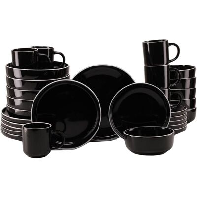 CreaTable Kombiservice Nordic Gourmet schwarz Steinzeug 30 tlg. CreaTable Kombiservice Nordic Gourmet schwarz Steinzeug 30 tlg.
