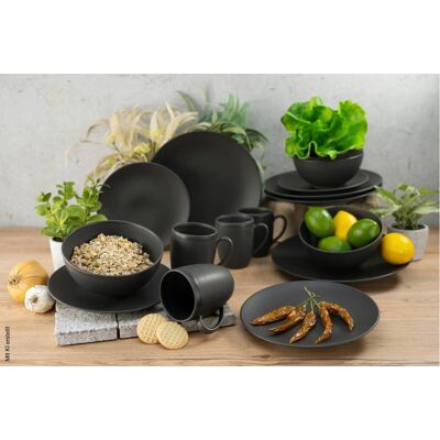 CreaTable Soft Touch Black - 16-tlg. Geschirr-Set für 4 - Modernes Matt-Design CreaTable Soft Touch Black - 16-tlg. Geschirr-Set für 4 - Modernes Matt-Design