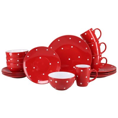 CreaTable Kombiservice Polka Dots weiß Steinzeug 16 tlg. CreaTable Kombiservice Polka Dots weiß Steinzeug 16 tlg.