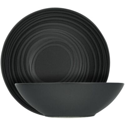 CreaTable Lava Stone - Salatschüssel-Set, Schwarz-Grau CreaTable Lava Stone - Salatschüssel-Set, Schwarz-Grau