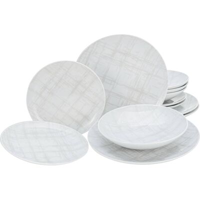 CREATABLE Home - Shabby Chic Porzellan Geschirr-Set 12-tlg. für 4 CREATABLE Home - Shabby Chic Porzellan Geschirr-Set 12-tlg. für 4