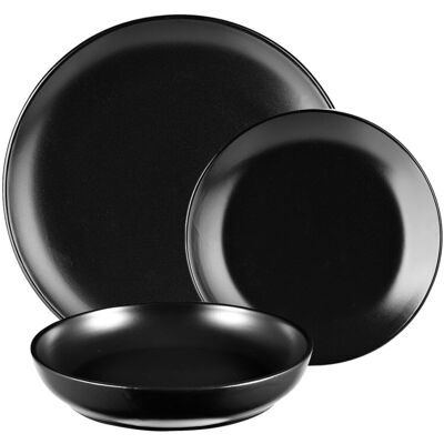 BERGNER Geschirrset CHARCOAL schwarz Steingut 12 tlg. BERGNER Geschirrset CHARCOAL schwarz Steingut 12 tlg.
