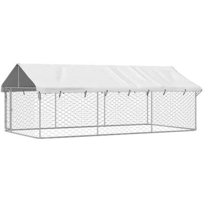 vidaXL Hundezwinger silber Stahl B/H/L: ca. 200x150x400 cm vidaXL Hundezwinger silber Stahl B/H/L: ca. 200x150x400 cm