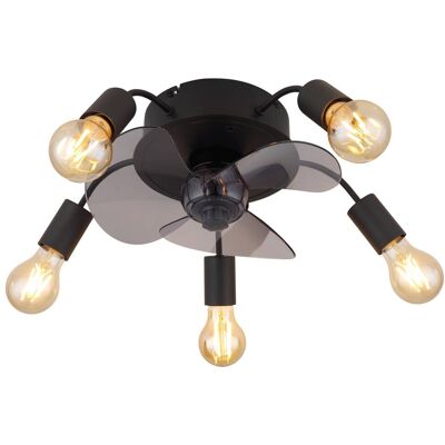 GLOBO Deckenventilator ALISHA 3647 Rauch schwarz H/D: ca. 15x42 cm max. 40 W GLOBO Deckenventilator ALISHA 3647 Rauch schwarz H/D: ca. 15x42 cm max. 40 W