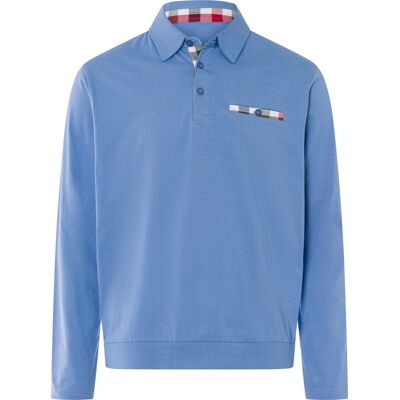 Sieh an! Langarm-Poloshirt mittelblau male 44/46 Sieh an! Langarm-Poloshirt mittelblau male 44/46