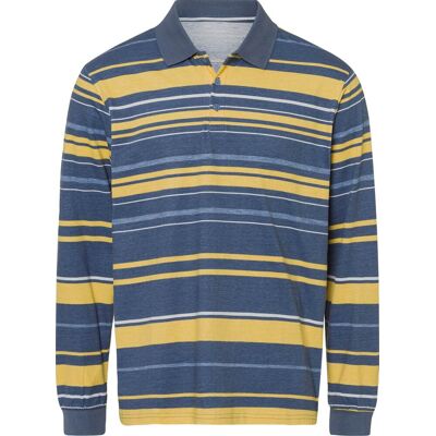 Sieh an! Langarm-Poloshirt rauchblau-gelb-geringelt male 44/46 Sieh an! Langarm-Poloshirt rauchblau-gelb-geringelt male 44/46