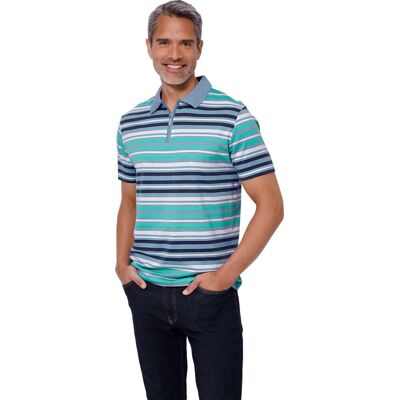 Sieh an! Poloshirt marine-blaugrün-geringelt male 52/54 Sieh an! Poloshirt marine-blaugrün-geringelt male 52/54