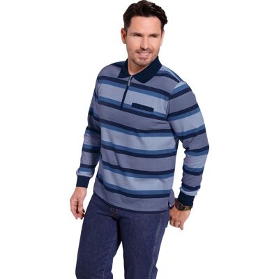 Sieh an! Poloshirt marine-jeansblau-gestreift male 44/46 Sieh an! Poloshirt marine-jeansblau-gestreift male 44/46
