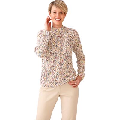Sieh an! Stehkragenpullover sand-meliert female 50 Sieh an! Stehkragenpullover sand-meliert female 50